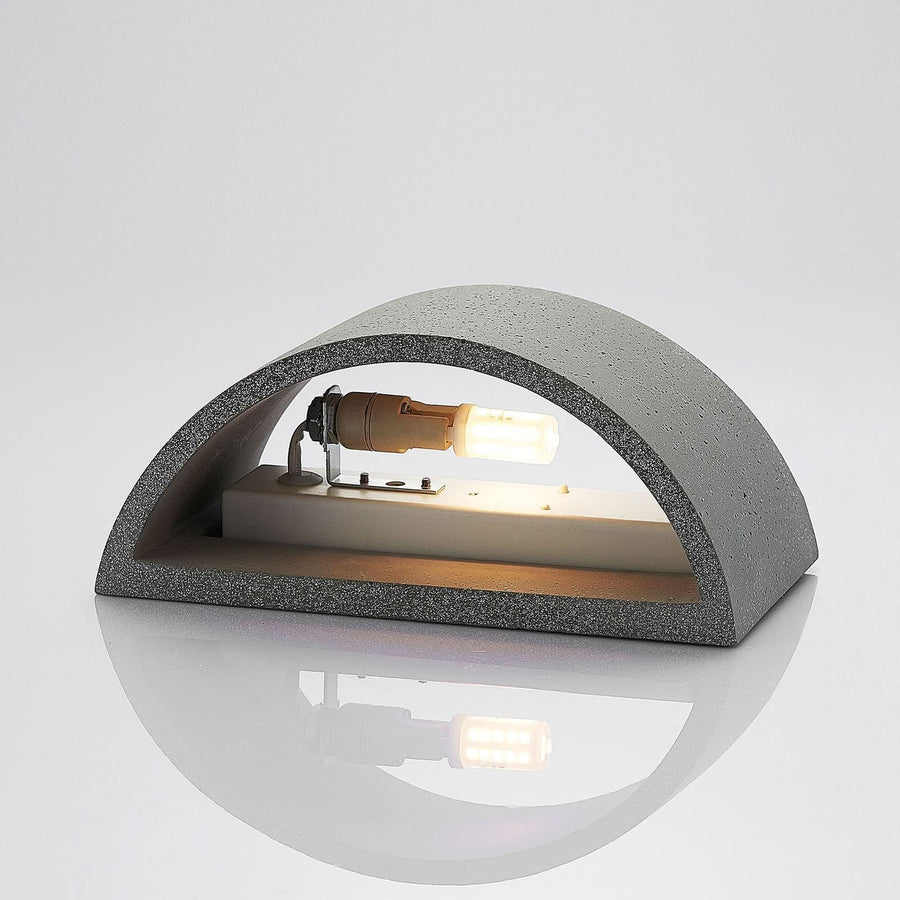 Applique murale Edvin en béton, gris, hauteur 12 cm