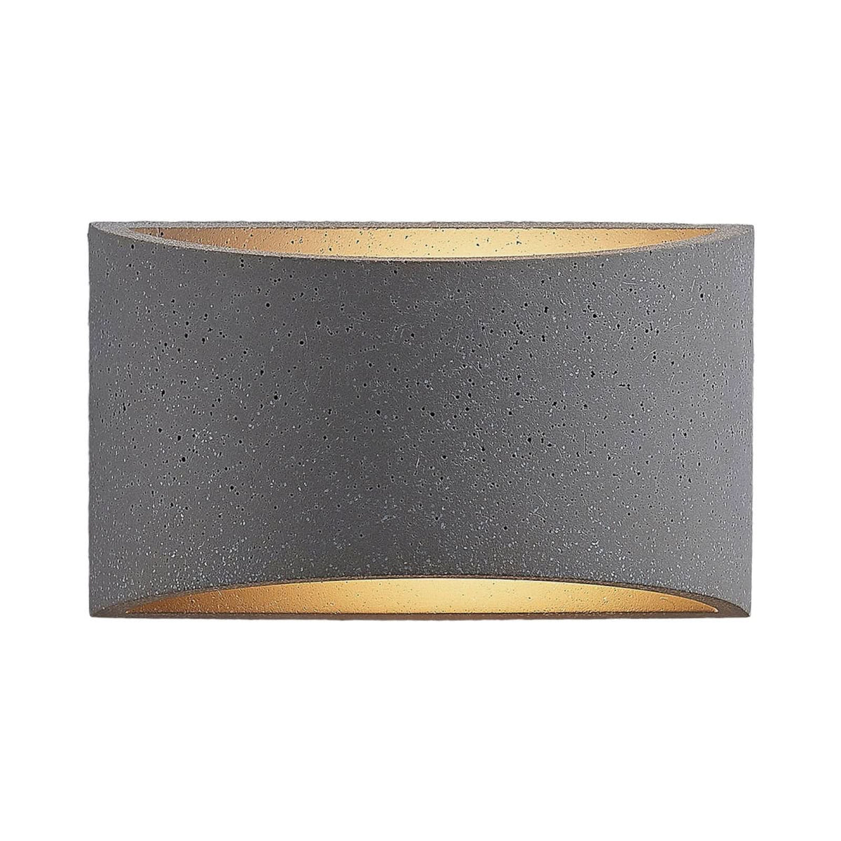 Applique murale Edvin en béton, gris, hauteur 12 cm
