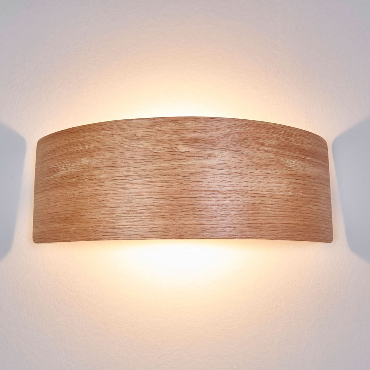 Applique murale LED en bois, marron foncé, hauteur 11,5 cm