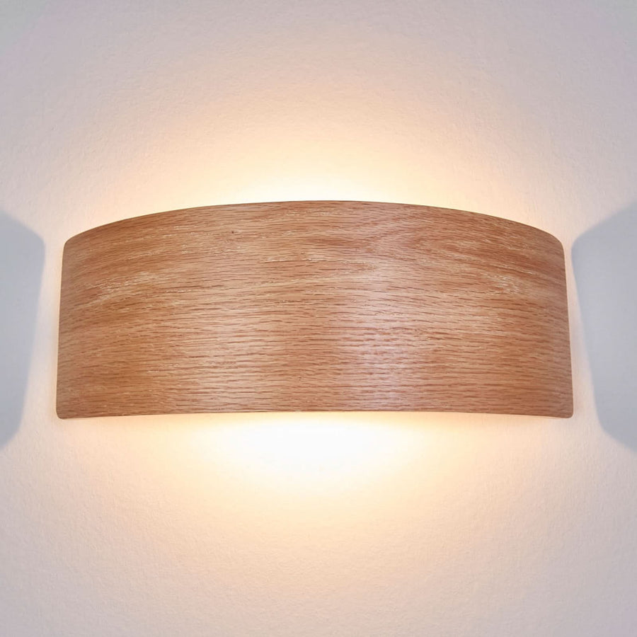 Applique murale LED en bois, marron foncé, hauteur 11,5 cm