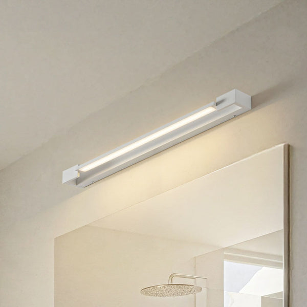 Applique murale LED Jora en aluminium, blanc, hauteur 4 cm, IP44