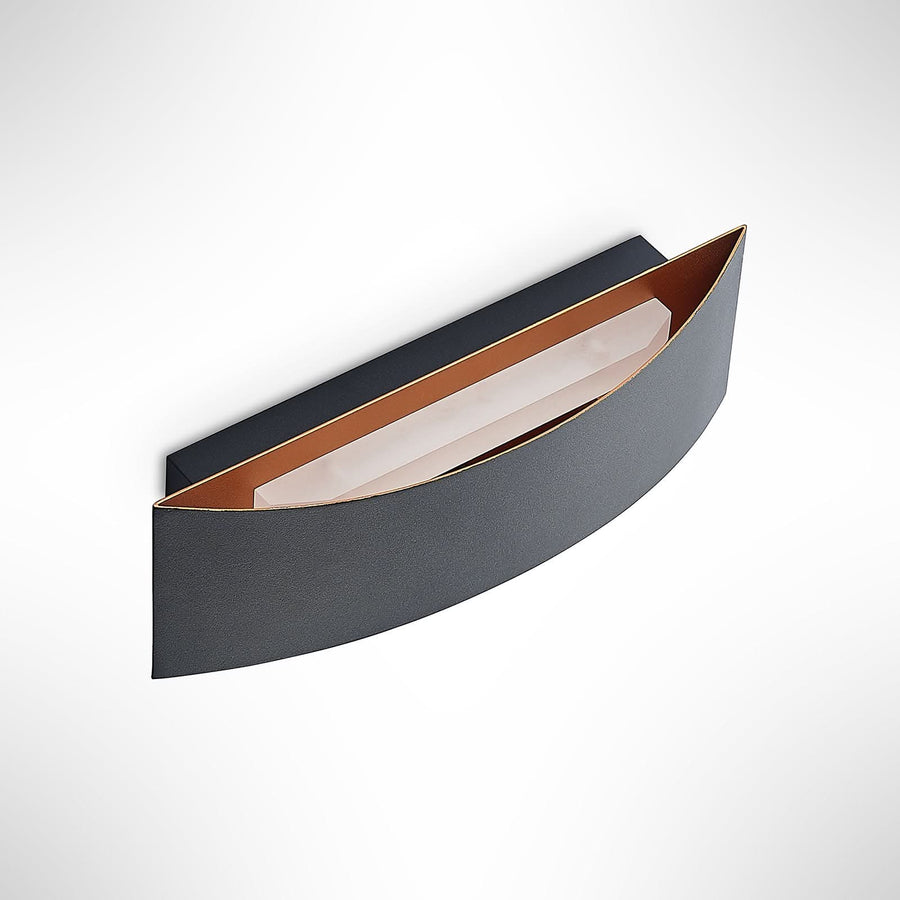 Applique murale LED Jelle en aluminium, noir et doré, hauteur 9 cm