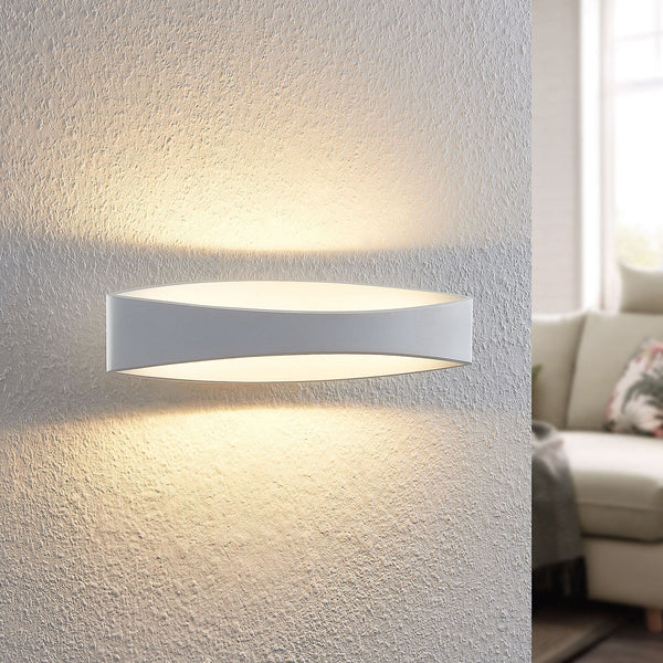 Applique murale LED Jelle en aluminium, blanc, hauteur 10 cm