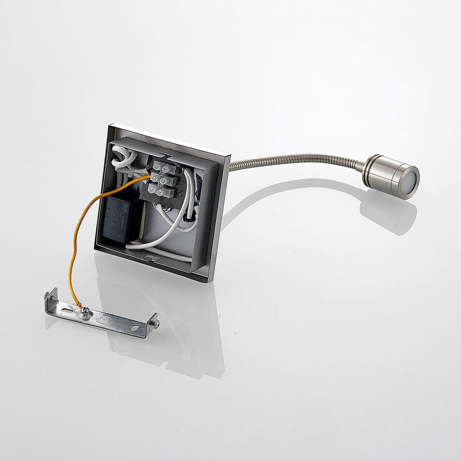 Applique murale LED Legera en métal, nickel satiné