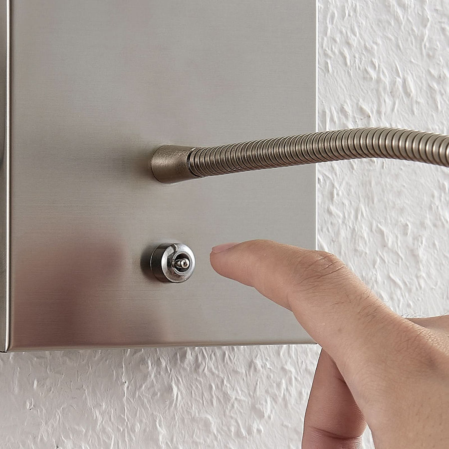 Applique murale LED Legera en métal, nickel satiné