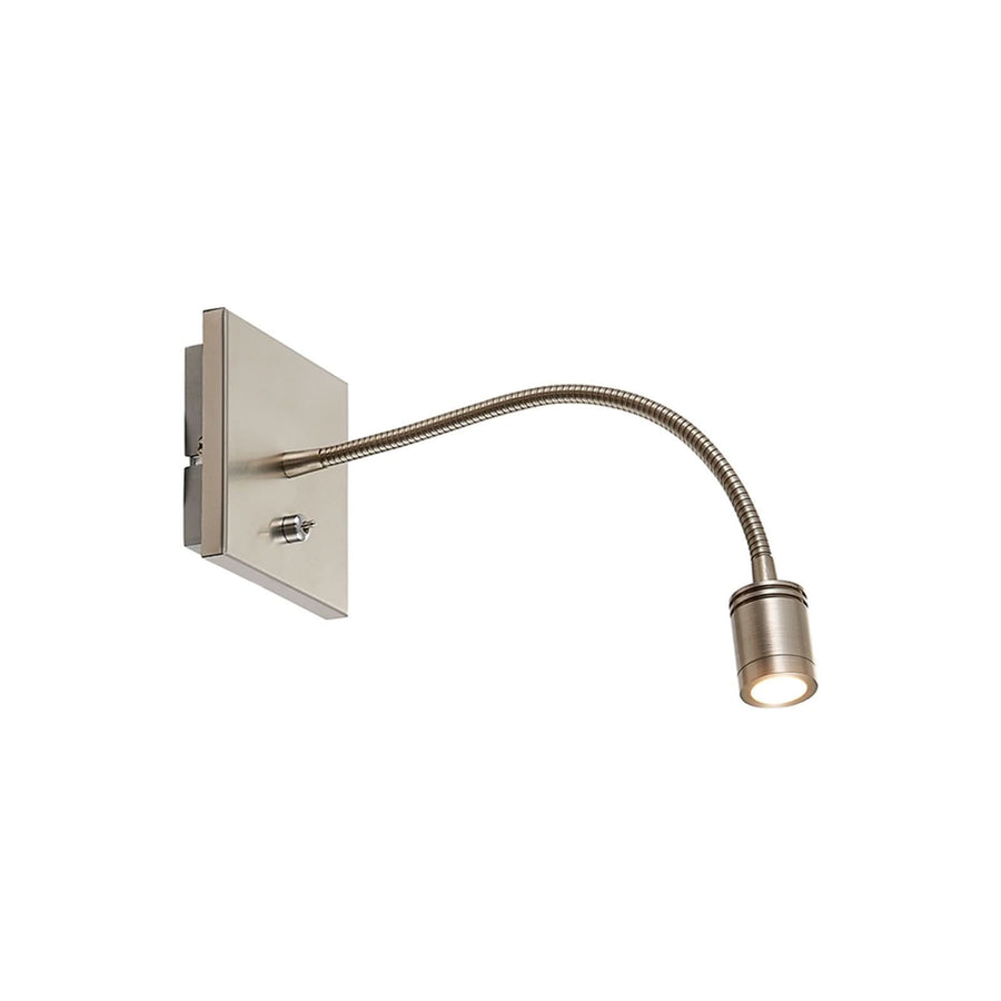 Applique murale LED Legera en métal, nickel satiné