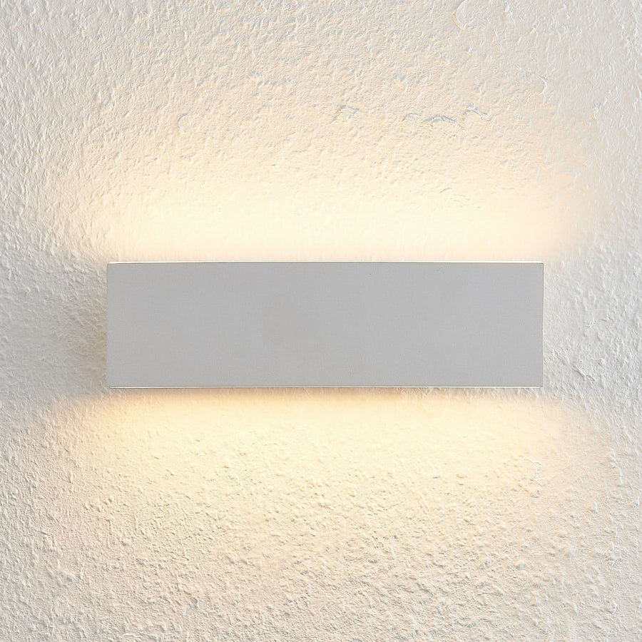 Applique murale LED Ignazia en acier, blanc, hauteur 8 cm, 3000 K, 12 W