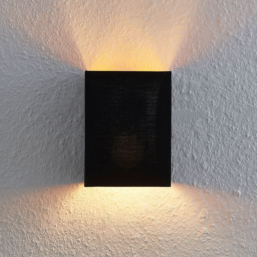 Applique murale Lukani en tissu, noir et doré, hauteur 20 cm