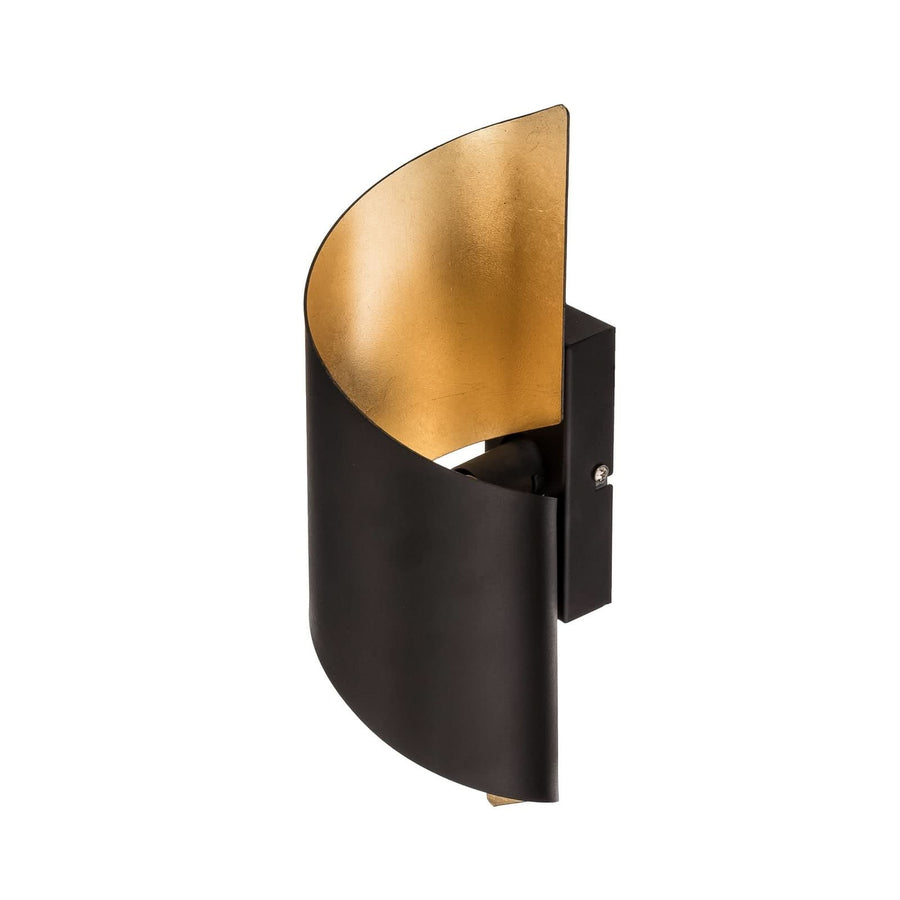 Applique murale Desirio en métal, noir et doré, hauteur 35 cm