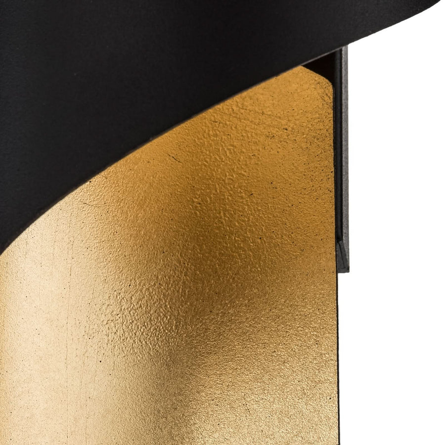 Applique murale Desirio en métal, noir et doré, hauteur 35 cm