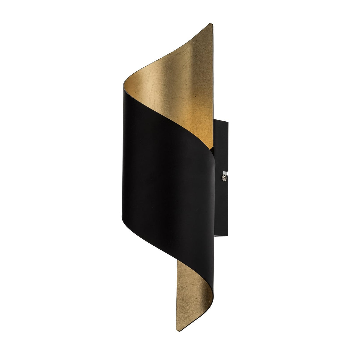 Applique murale Desirio en métal, noir et doré, hauteur 35 cm