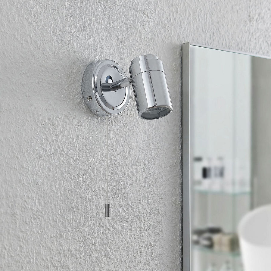Applique murale Remilan en verre, chromé, hauteur 10,6 cm, IP44