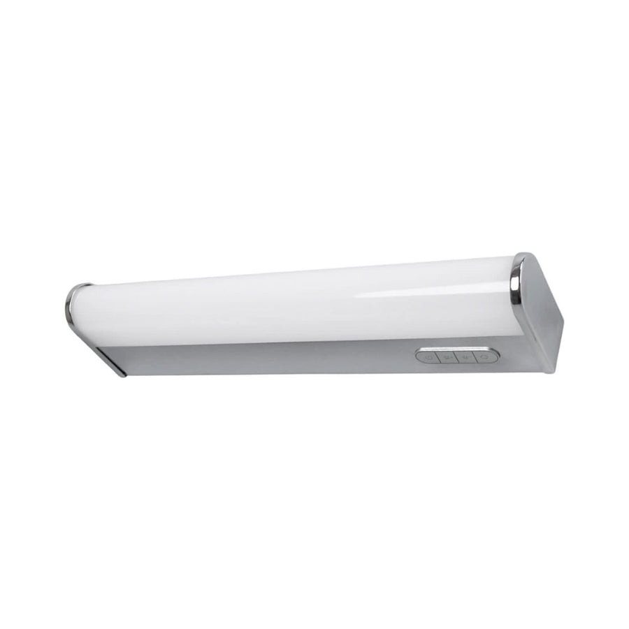 Applique murale LED Jesko Bad 3 en métal, blanc et chromé, hauteur 4 cm, IP44