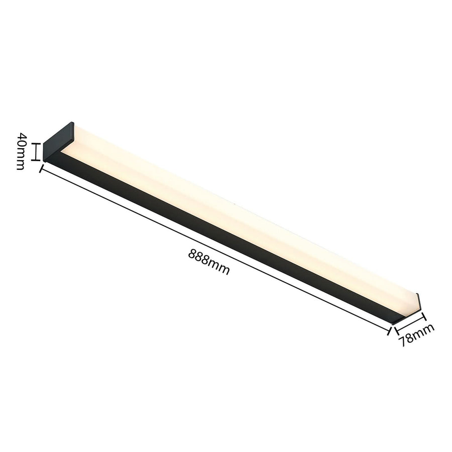 Applique murale LED Ulisan en aluminium, noir mat et blanc, hauteur 4 cm, IP44, 3000 K, 11 W