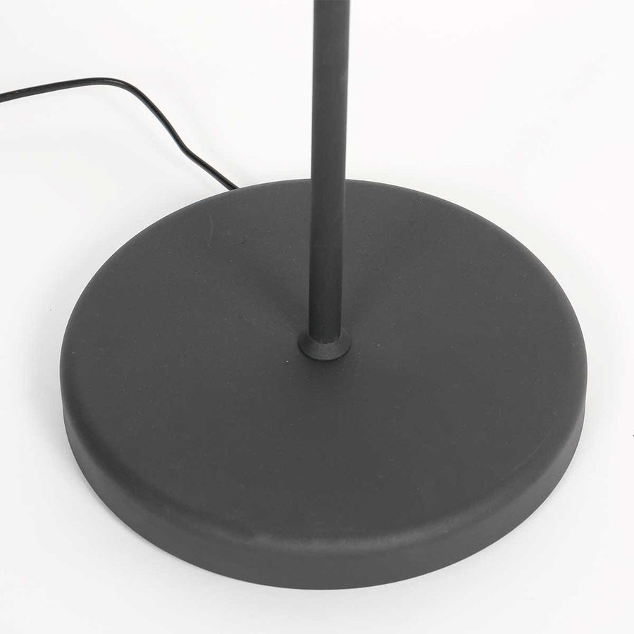 Lampadaire FloraWave noir, abat-jour crème clair Ø30 cm