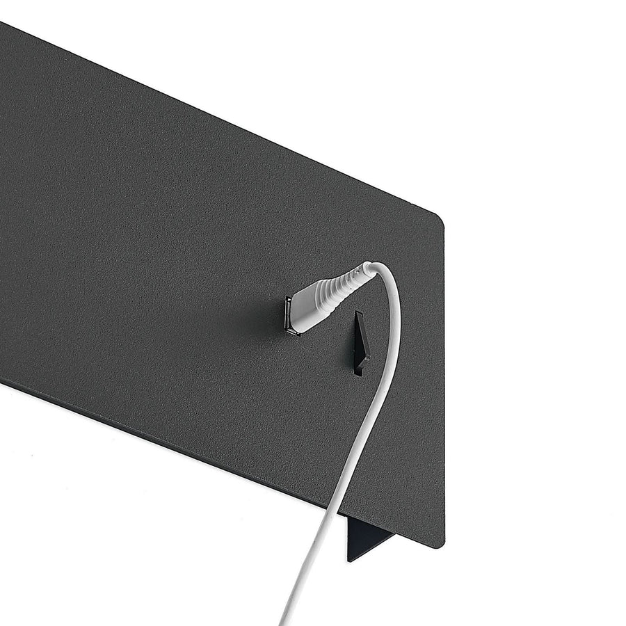 Applique murale LED Kimo en aluminium, noir et chromé, 2 lumières, hauteur 14 cm