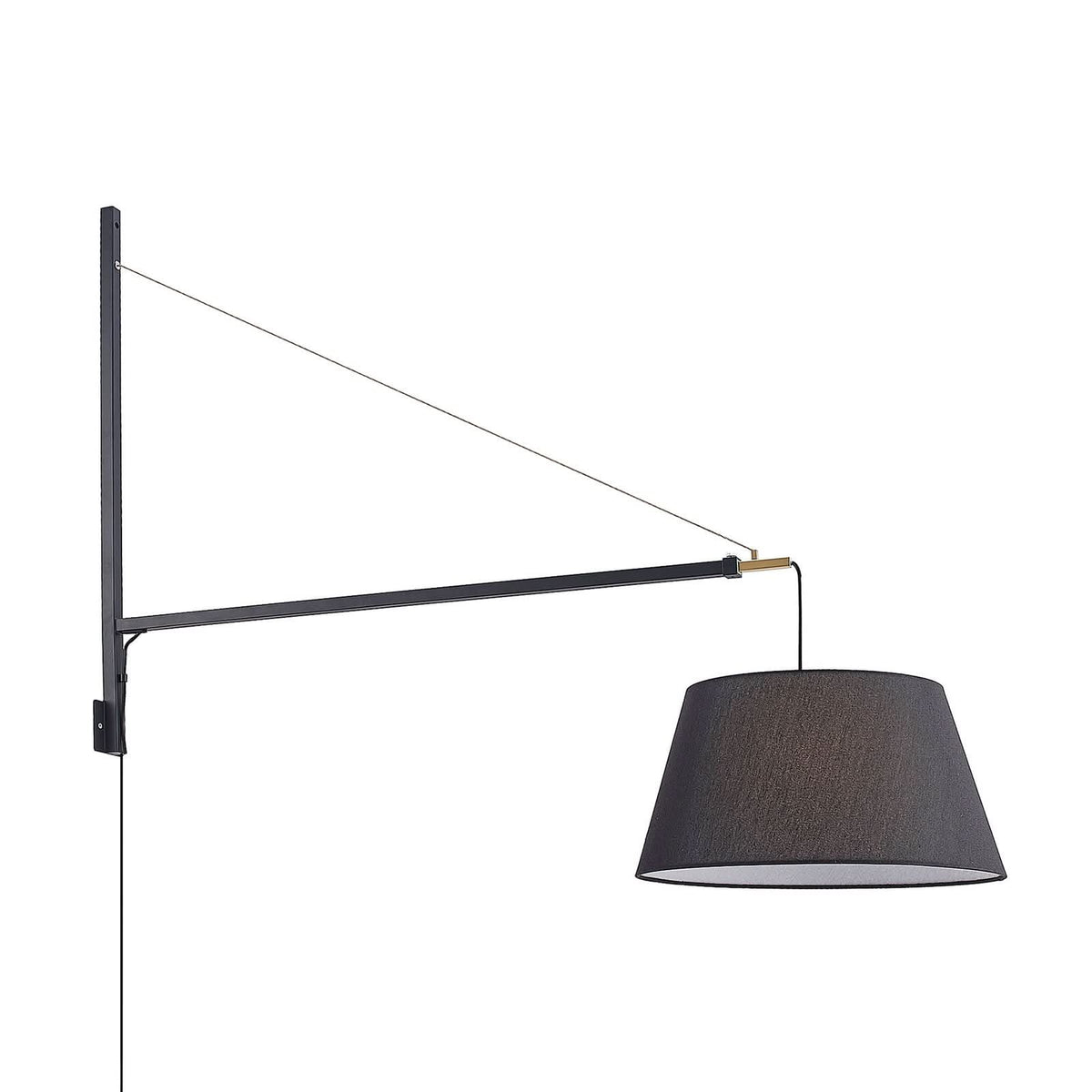 Applique murale Beleza en tissu, noir et doré, hauteur 150 cm