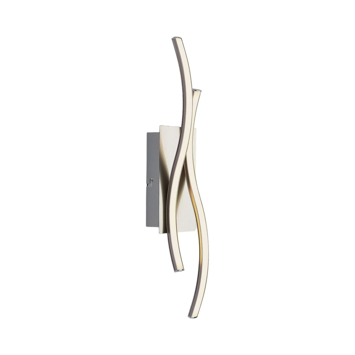 Applique murale LED en aluminium, nickel mat et albâtre, hauteur 45 cm