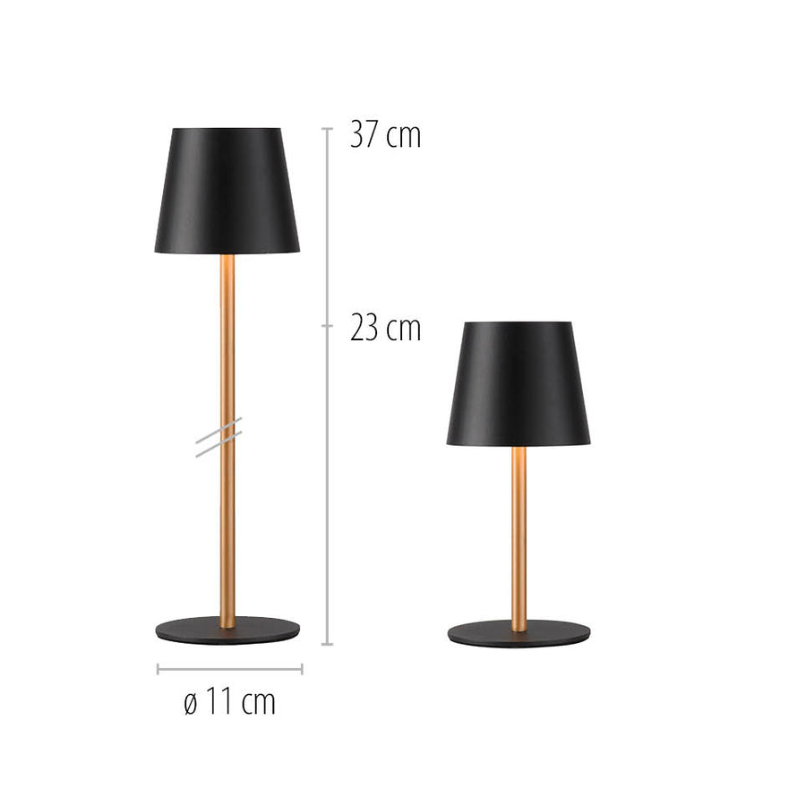 Lampe à poser Euria noire et laiton