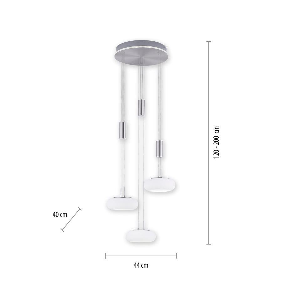 Suspension Q-Etienne acier, P 44 cm