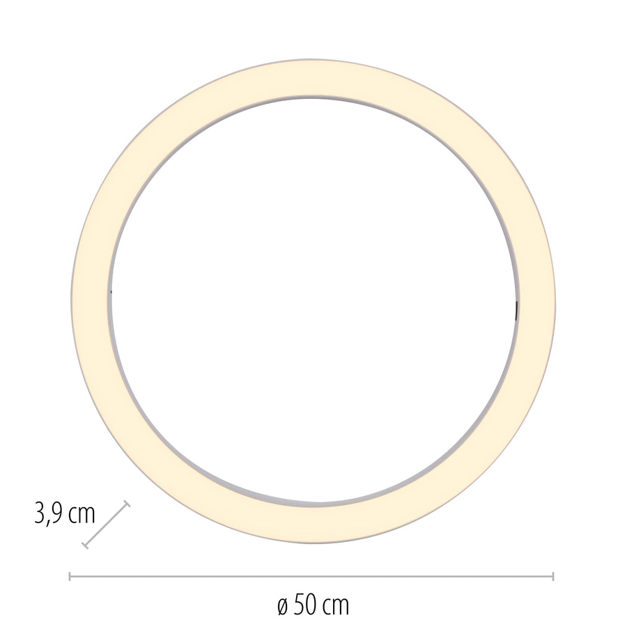 Plafonnier Pure Lines Round blanc, L 50 cm