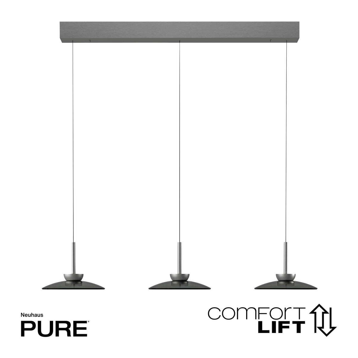 Vue de face avec logos de la marque et mention comfort lift