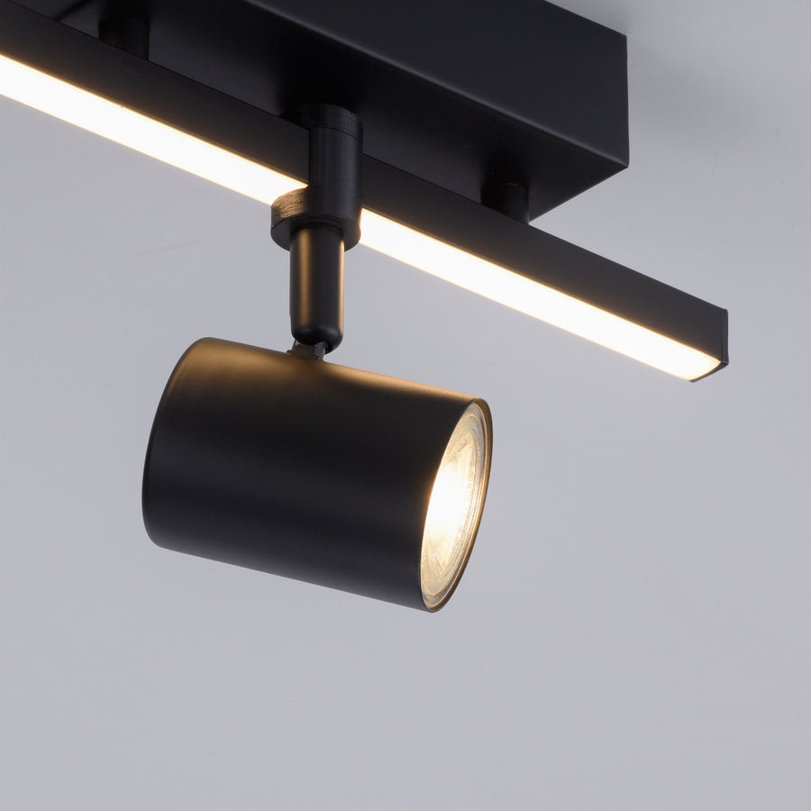 Plafonnier Barik 2 lumières noir