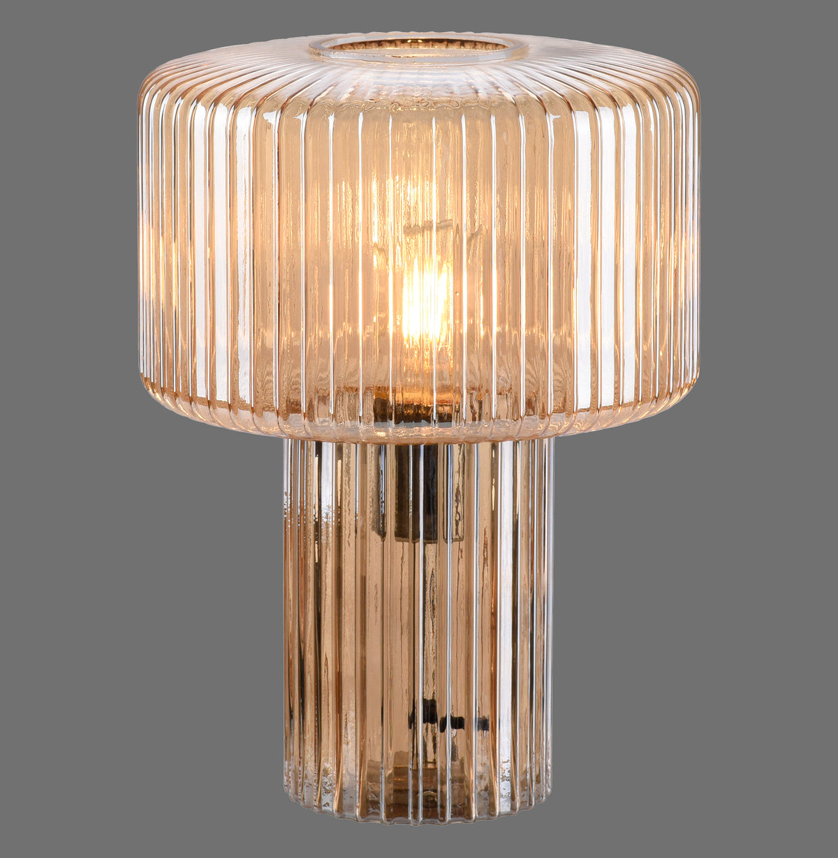 Lampe à poser Fungus ambrée, verre