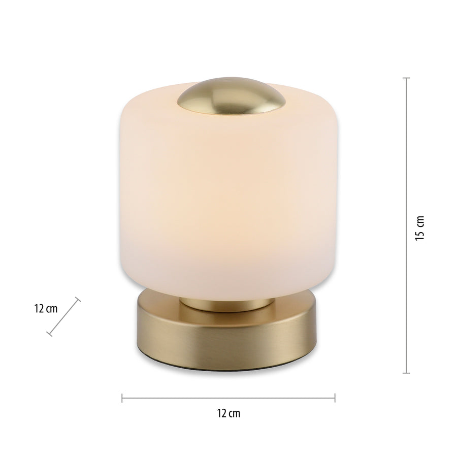 Lampe à poser Bota laiton mat, verre