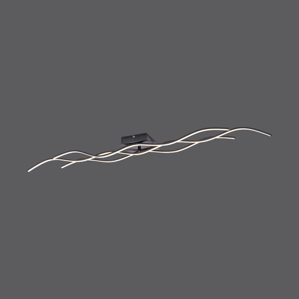 Plafonnier Wave noir, L 139,5 cm