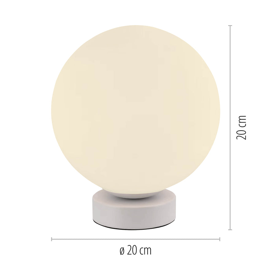 Lampe à poser Lolasmart-Bolo blanche, verre