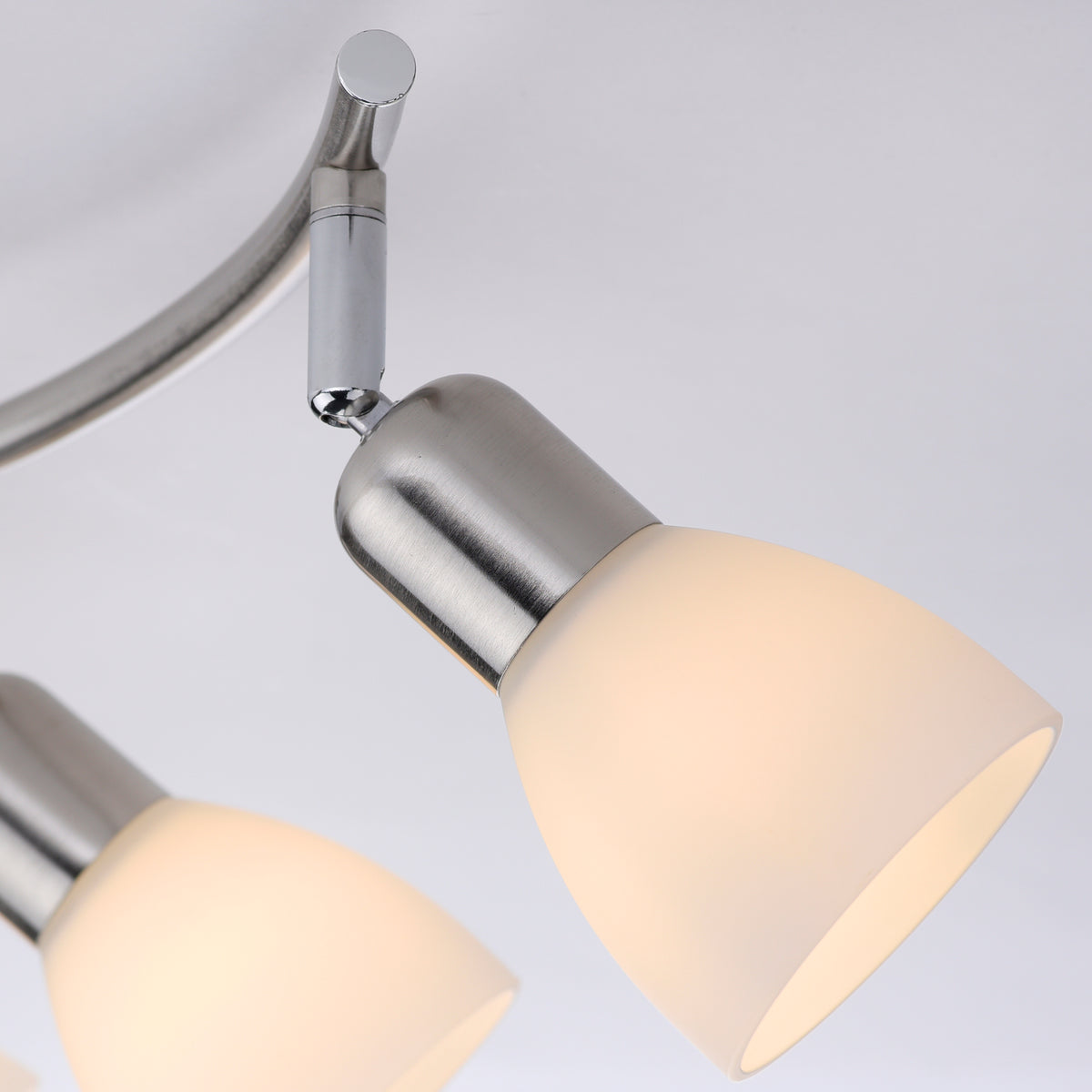 Plafonnier Karo 2 lumières acier, verre