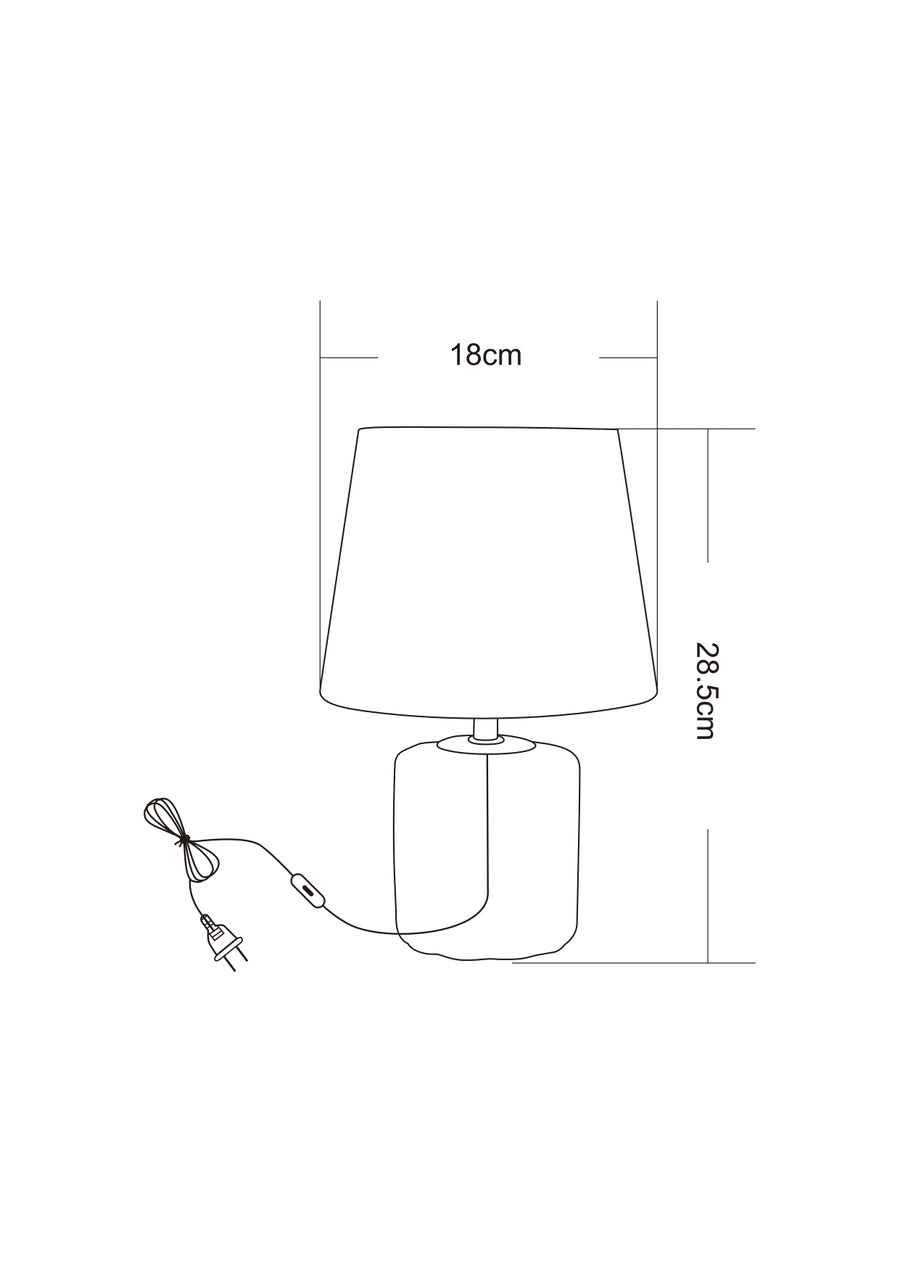 Lampe à poser noire et dorée, céramique, H 28,5 cm