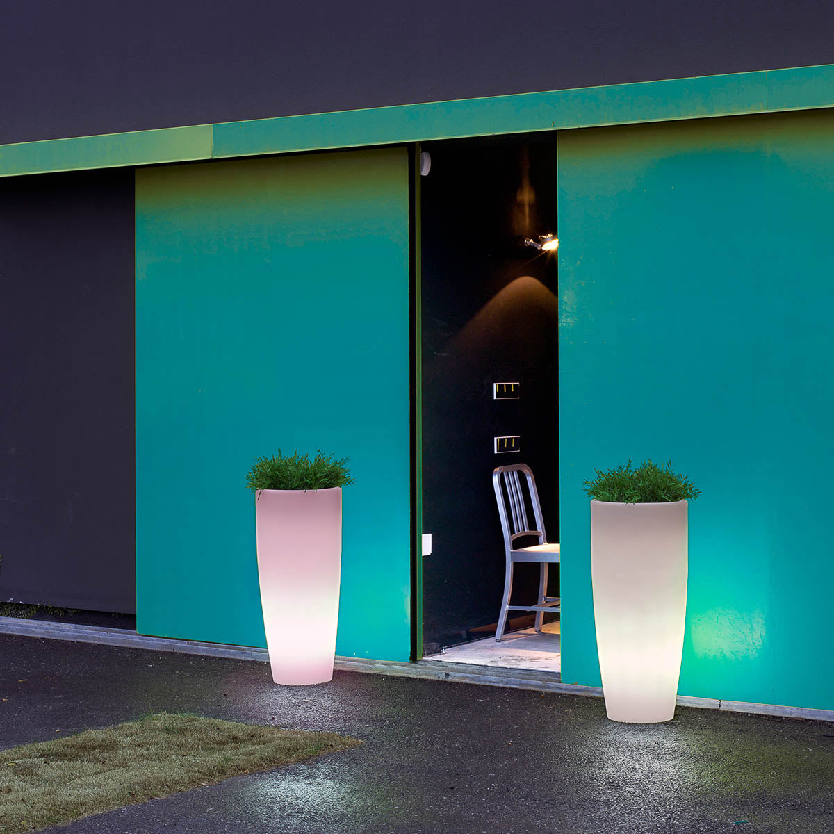 Jardinière lumineuse cylindrique Bambú