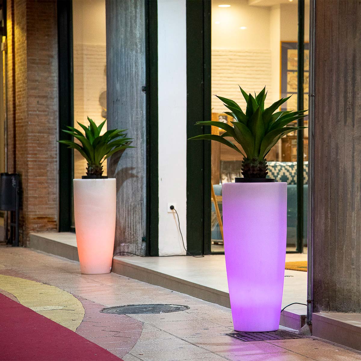 Jardinière lumineuse cylindrique Bambú