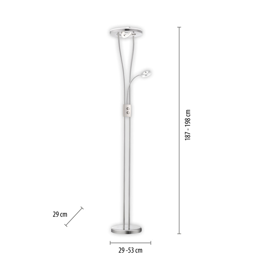 Lampadaire Helia acier, L 53 cm