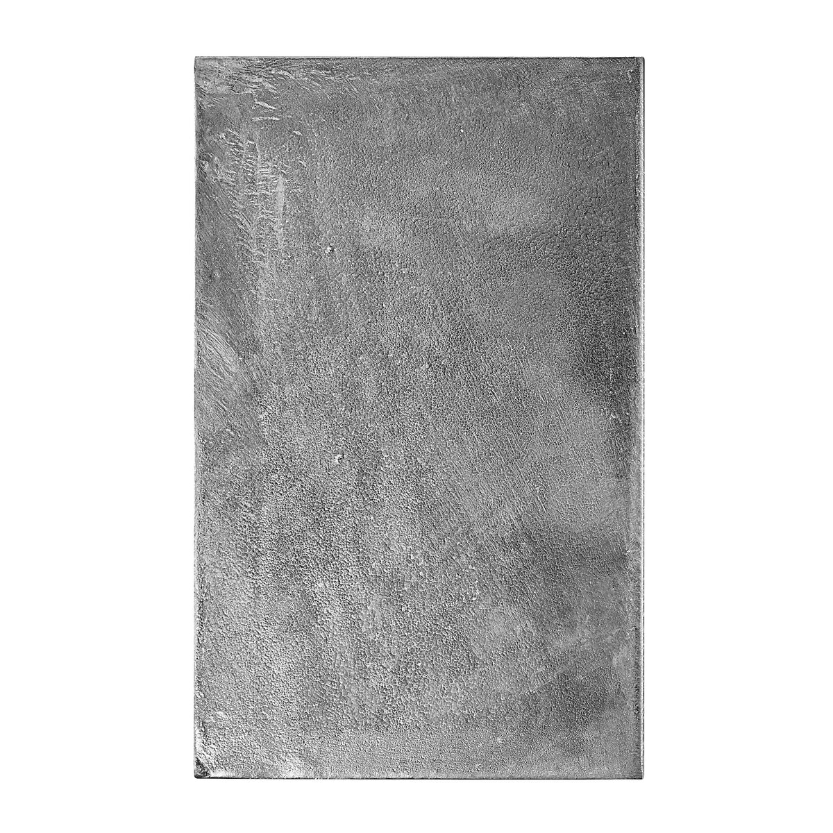 Plaque arrière en acier galvanisé texturé, vue de face, prête à fixer au mur.