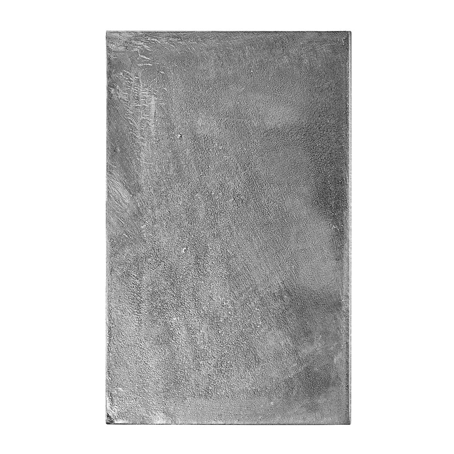 Plaque arrière en acier galvanisé texturé, vue de face, prête à fixer au mur.