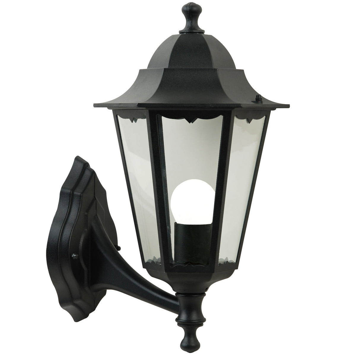 Applique extérieure Cardiff Up noire, verre, IP44