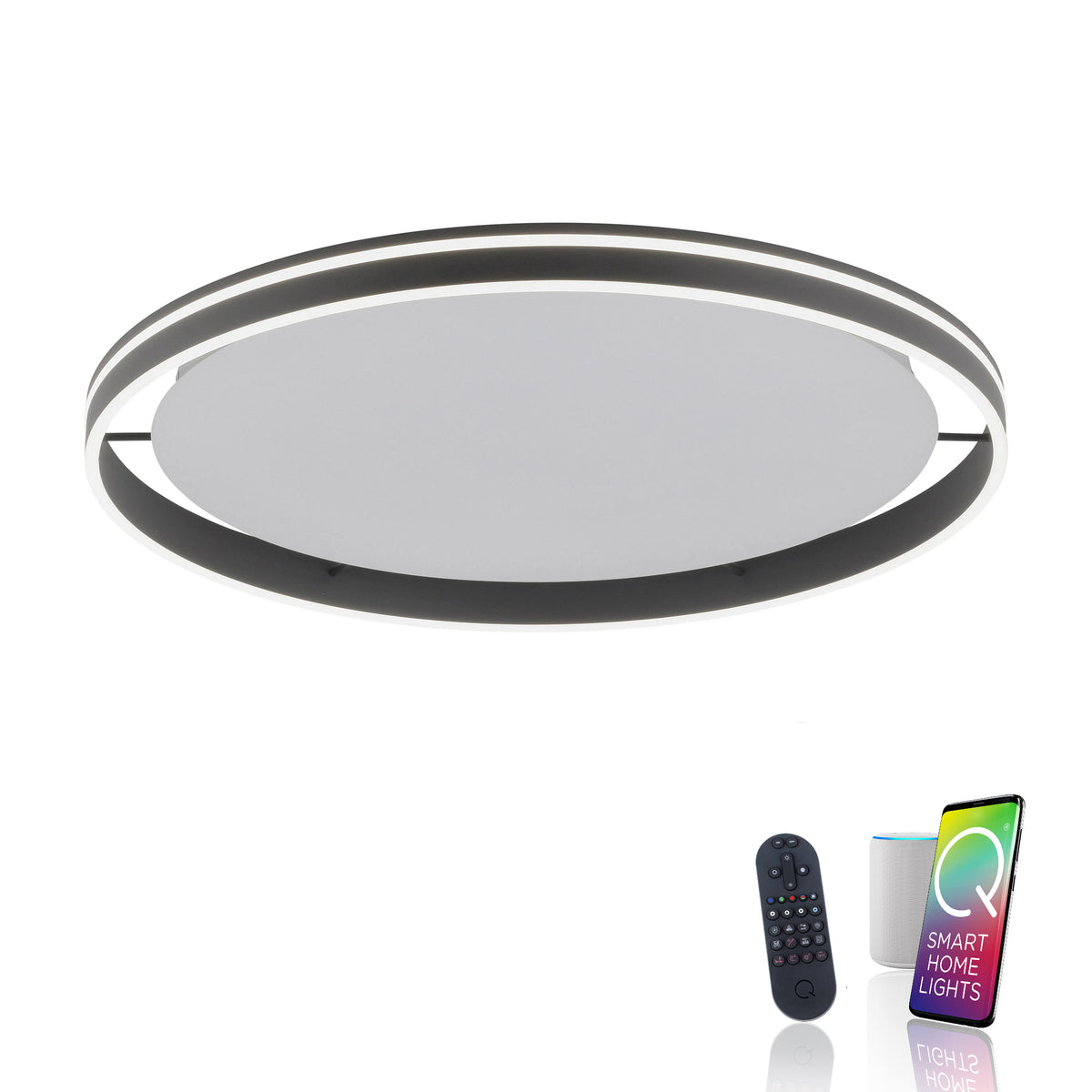 Plafonnier Q-Vito anthracite, L 79,4 cm