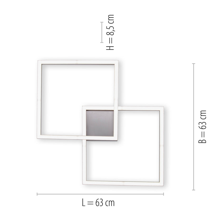 Plafonnier Lolasmart-Maxi acier, L 63 cm
