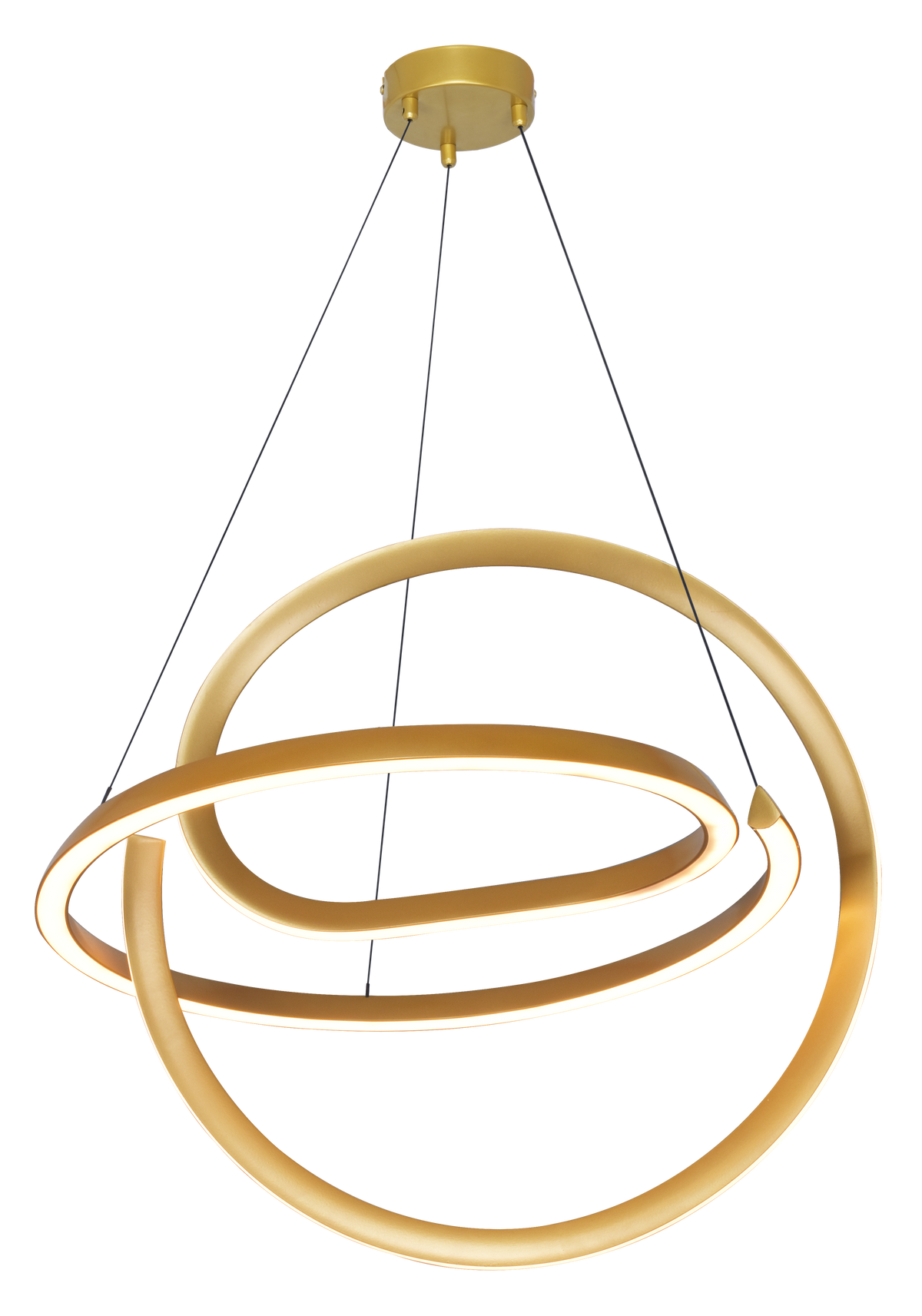 Suspension Velenne dorée, L 52 cm