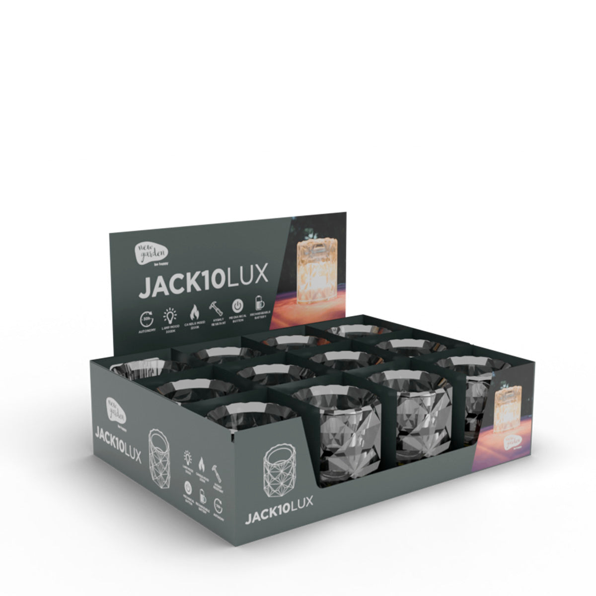 Lampe à poser Jack Lux, effet bougie