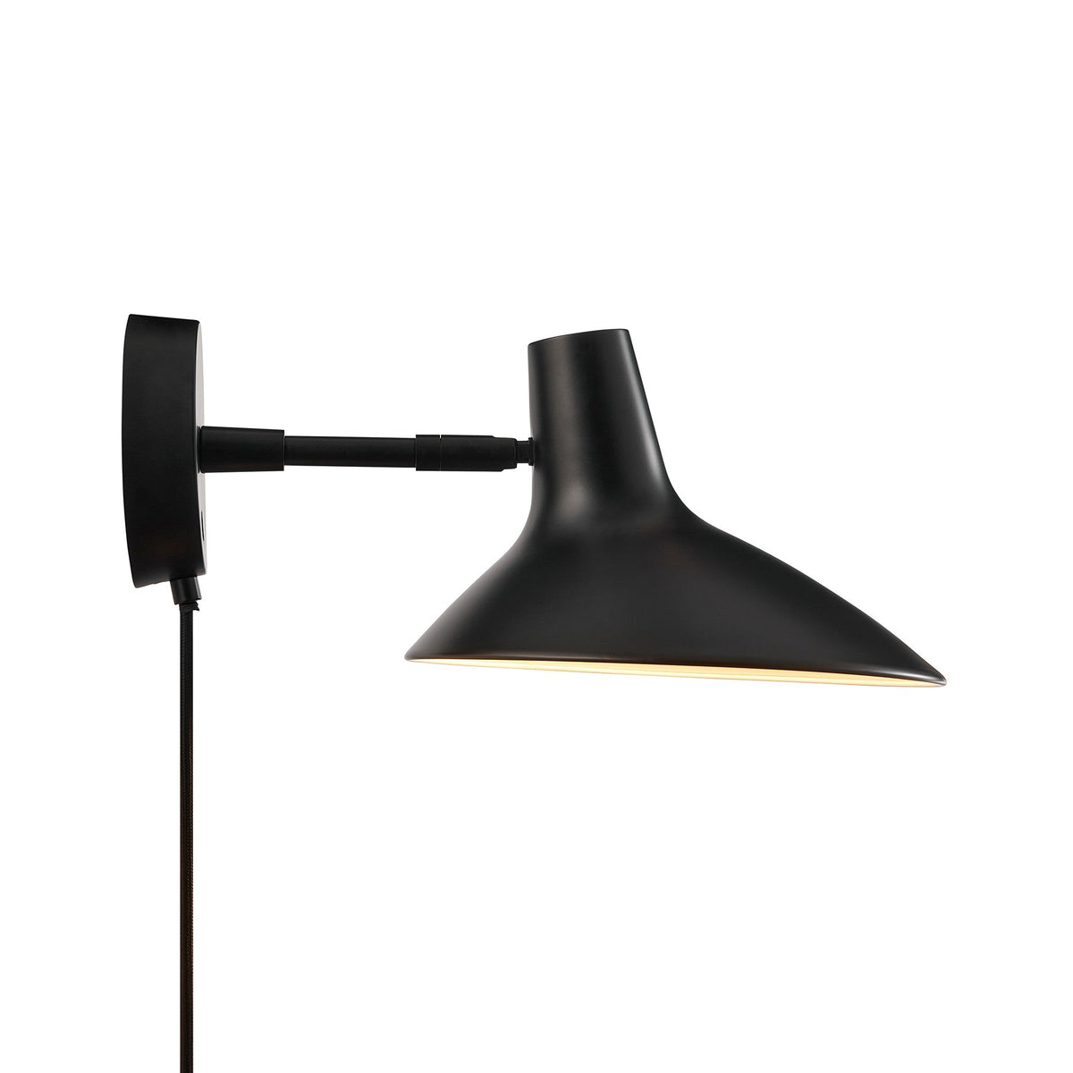 Profil de l'applique montrant le bras horizontal et la fixation murale