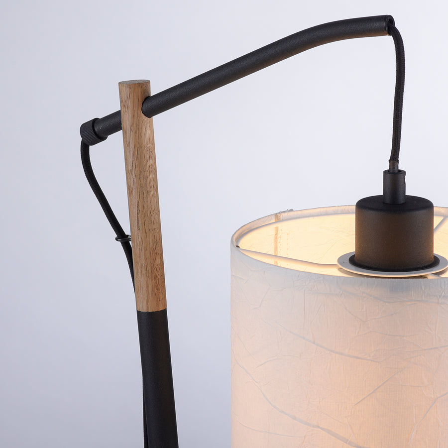 Lampe à poser Green Sofie noire et bois, papier