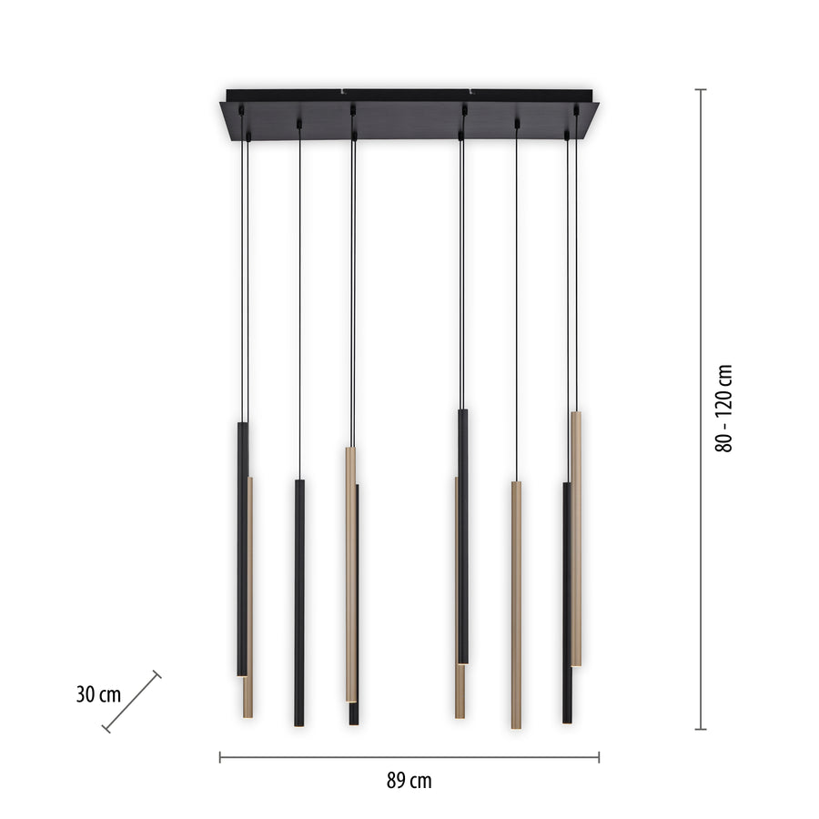 Suspension Flute laiton et noire