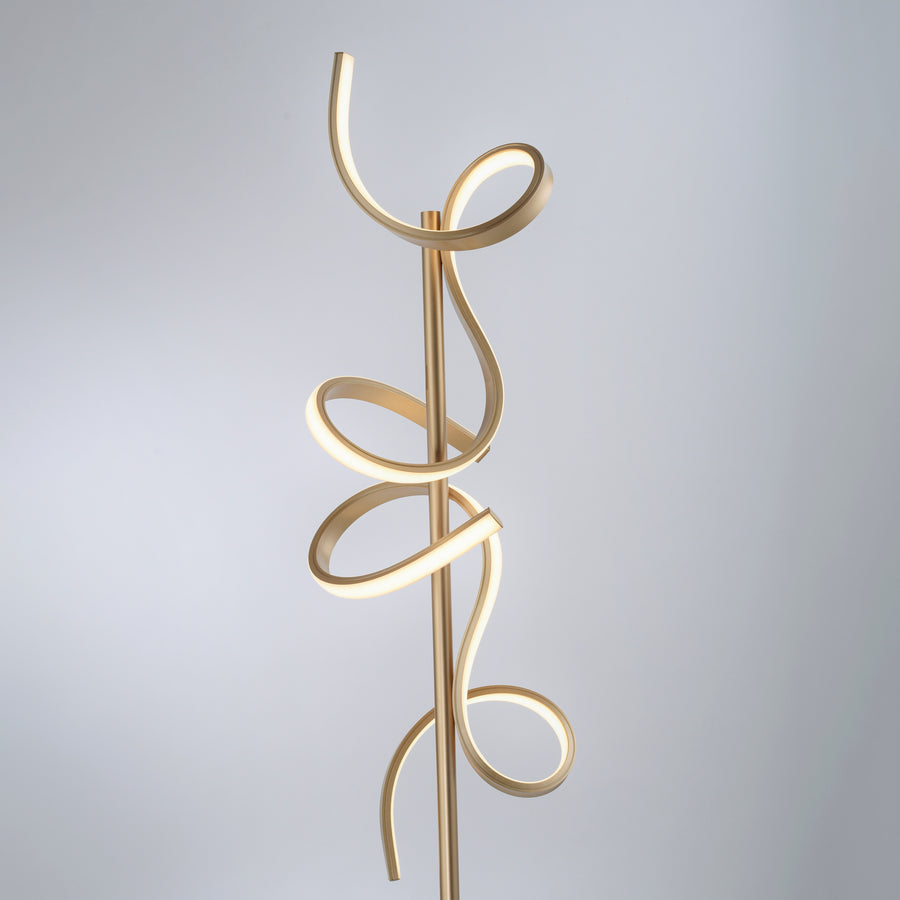 Lampadaire Curls laiton mat