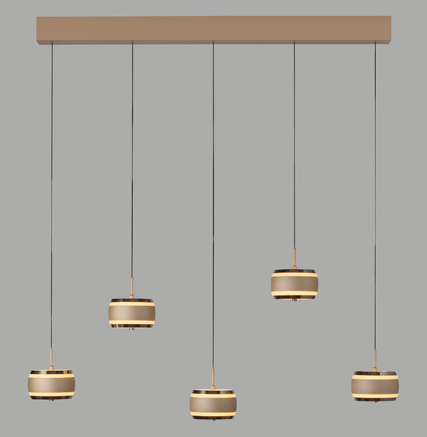 Suspension Pure Falling Rings marron et chromée (2504-97)