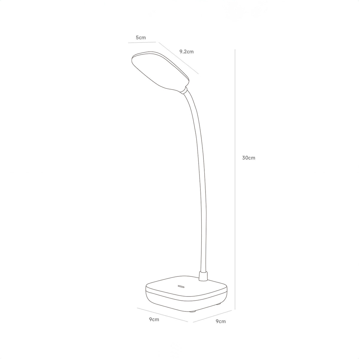 Lampe de bureau blanche, L 9 cm