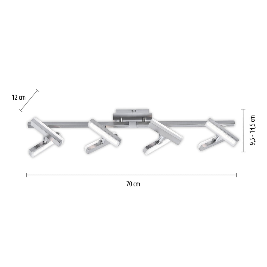 Plafonnier Rico acier, H 14,5 cm